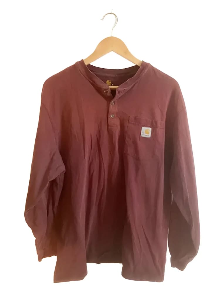 #11 Carhartt® L Burgundy Original Fit Henley Vintage Shirt - L