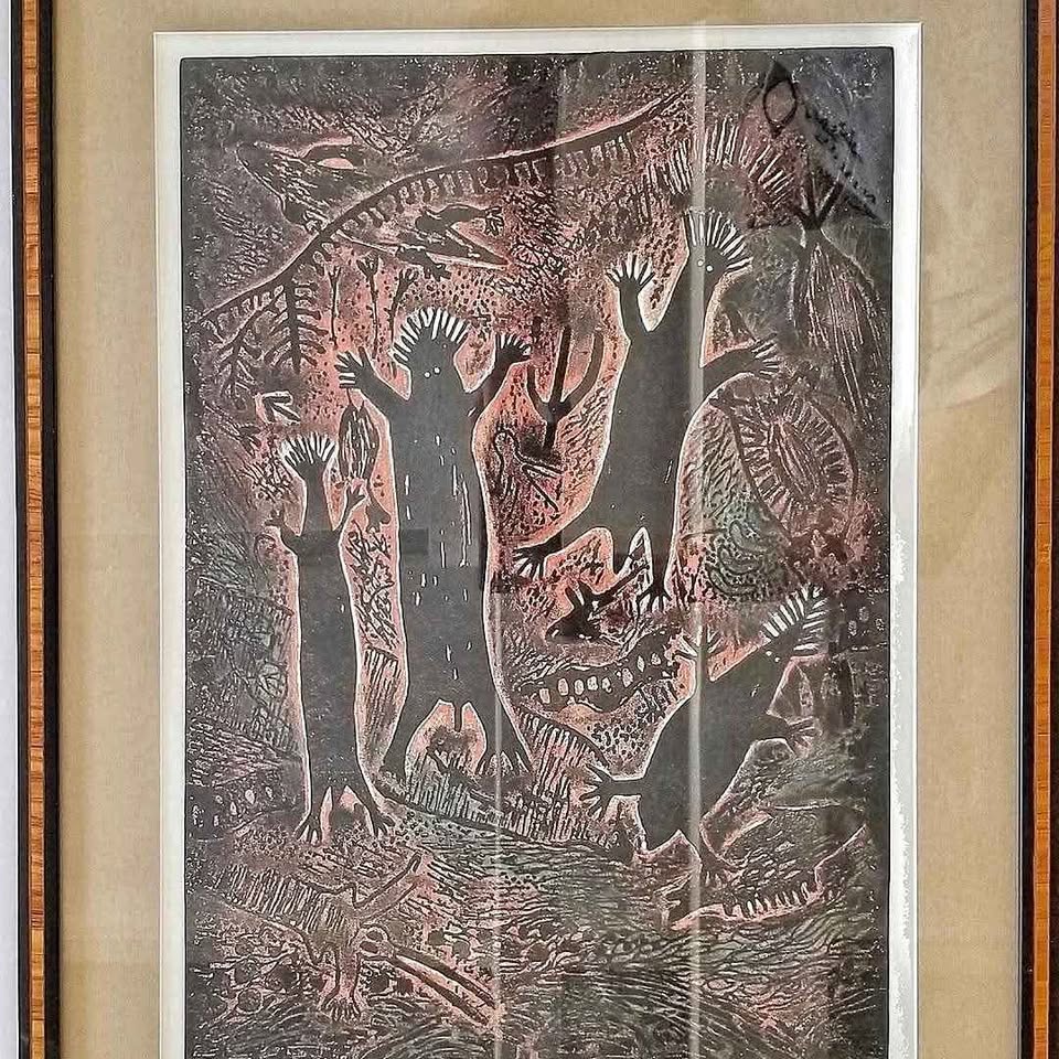 ORIGINAL aboriginal Australian art. "Dreamtime Echindra" by Artist Jenuarrie Judith Warrie