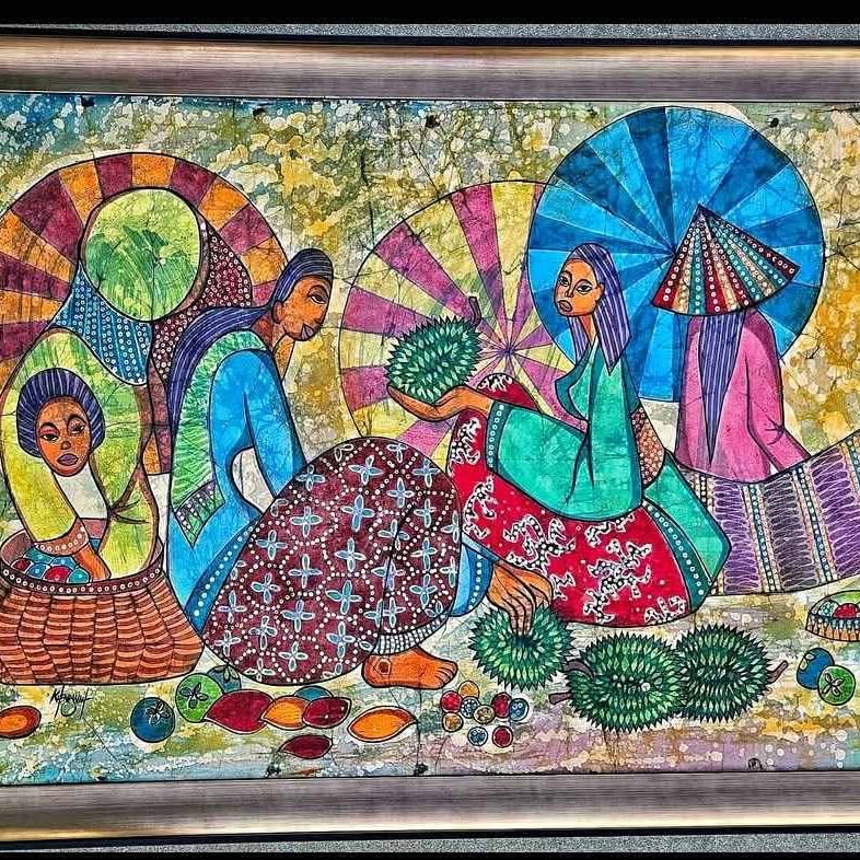SPECTACULAR BATIK MADE IN AMANI UNDER WAX TECHNIQUES BY RECOGNIZED MASTER OF MASTERS KHENG WA-YONG