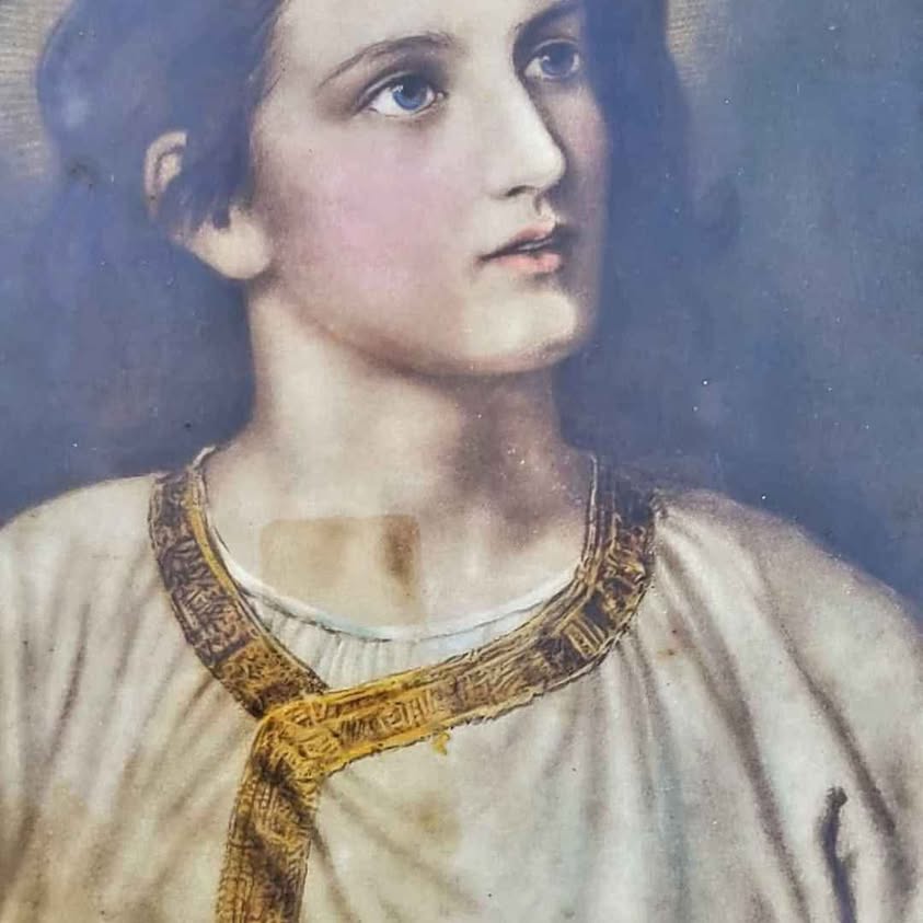 JESUS AT TWELVE PORTRAIT. Beautiful Old Religious piece.