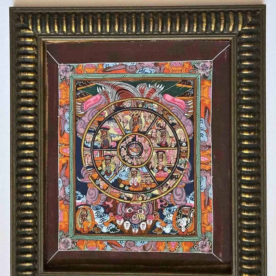 TIBETAN MANDALAS, HAND PAINTED, POSITIVE VIBES AT HOME OR OFFICE. HIGHLY DETAILED.