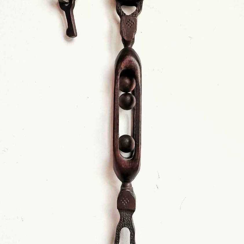 LOVE SPOON Welsh Love Spoon Wooden Hand Carved Spoon Handmade Vintage Antique Folk