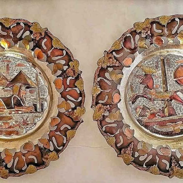 ALEXANDRIA AND CAIRO, Beautiful and interesting metal wall artwork from the Nile area in Egypt.