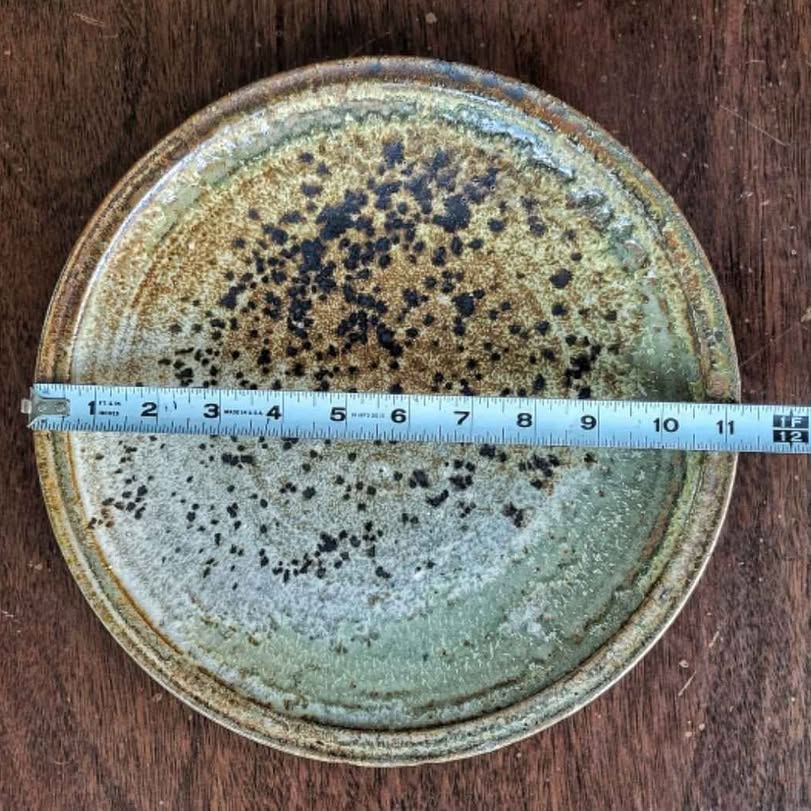 Center table Raku Plate, Studio Signed Plate.