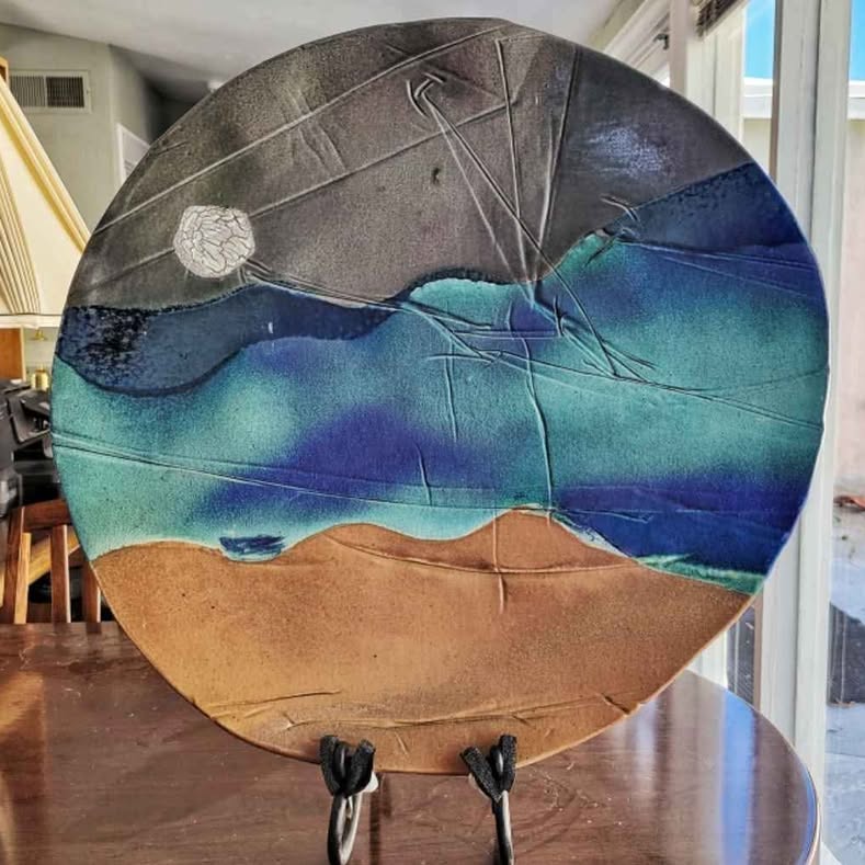 ONE OF A KIND ! SPECTACULAR RAKU MEGA PIECE, MID CENTURY MODERN. STUNNING !