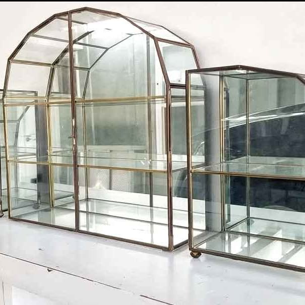 Vintage, DISPLAY HAND MADE TRIO GLASS TABLE BOXES FROM MEXICO