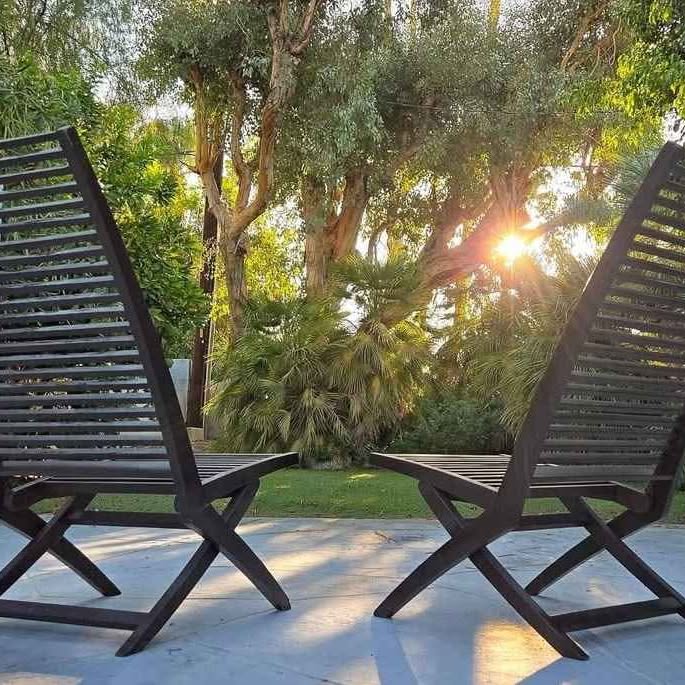 Authentic vintage pair of launge chairs from the 70s MCM