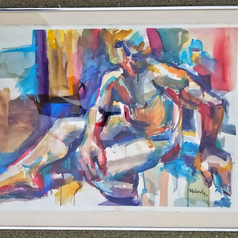 MAHARA T. SINCLAIRE SPECTACUKAR FRAMED ORIGINAL WATERCOLOR SIGBED