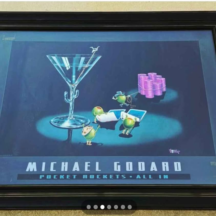 Michael Godard "Pocket Rockets All In" Framed Poster Art Print from 2006 39"w X 29"h