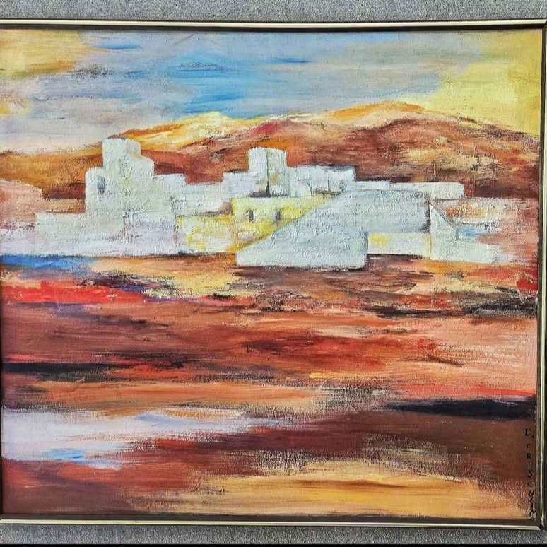 " MOUNTAIN SPIRITS" OVER THE RESERVATION. By D. FRISCHLING. MCM OIL ON CANVAS.