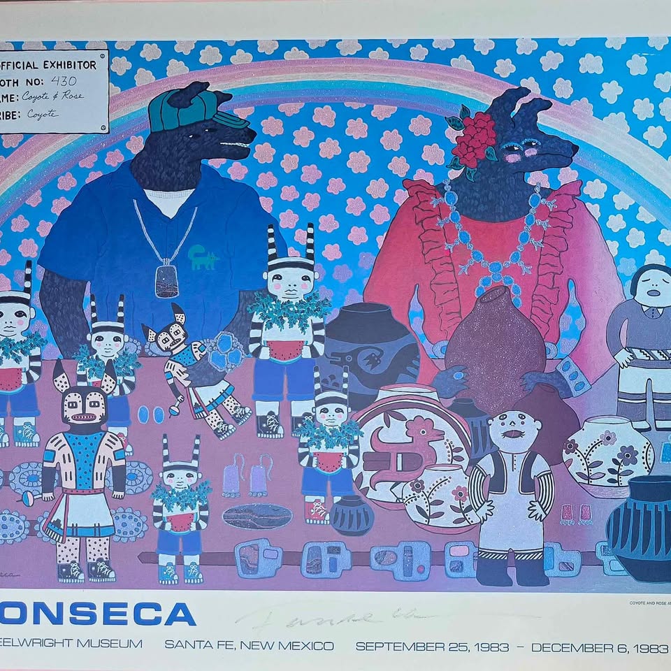 HARRY FONSECA. EXHIBITION POSTER. SANTA FE MUSEUM EXHIBITION 1983