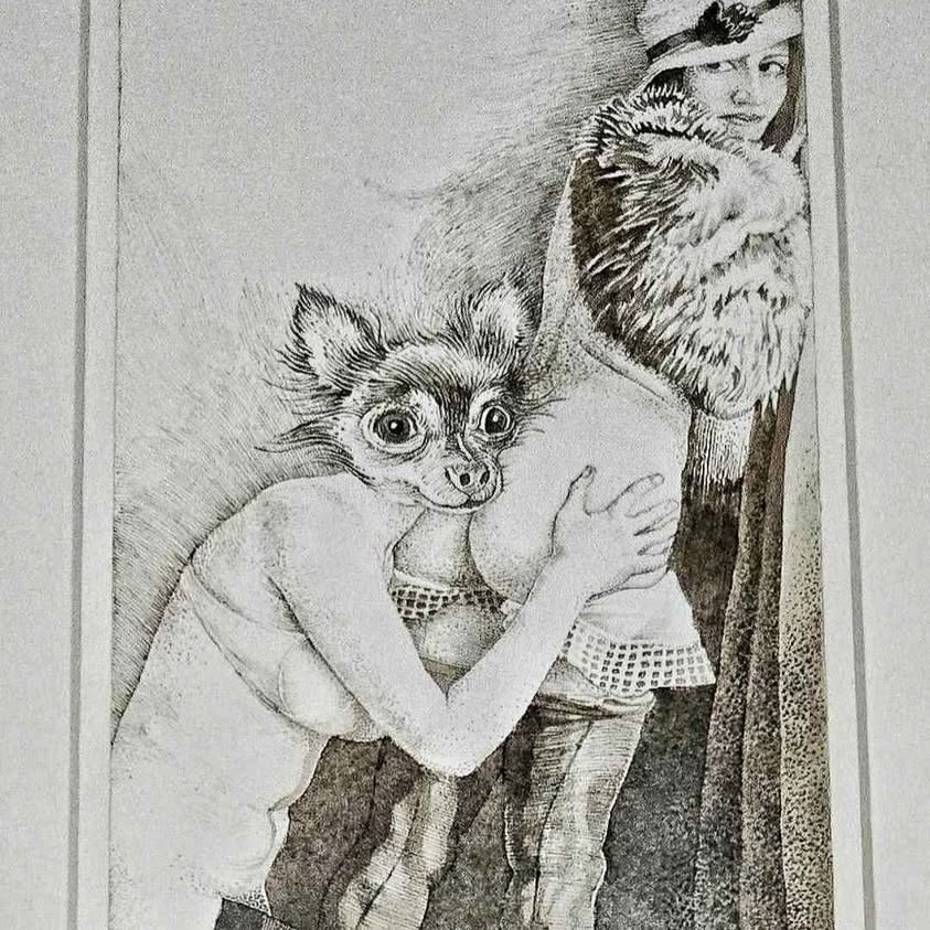 Malcolm BUCKNALL Great framed signed Ink drawing.