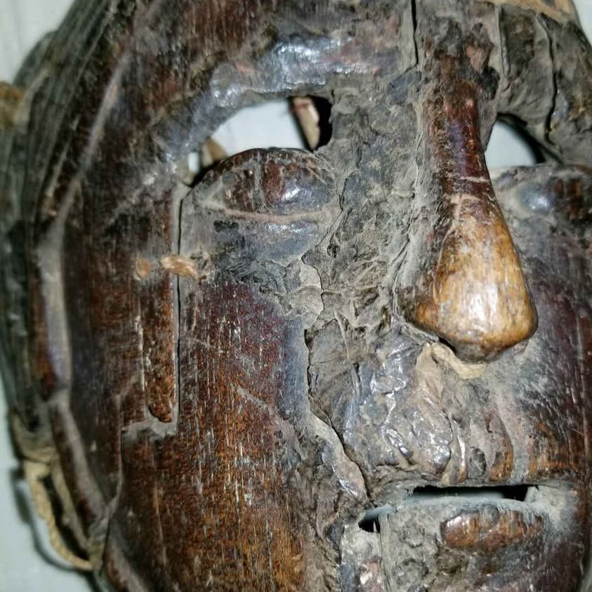 Mox Dance Mask used in Patzcar dance in Nahuala. Circa midle 1800s