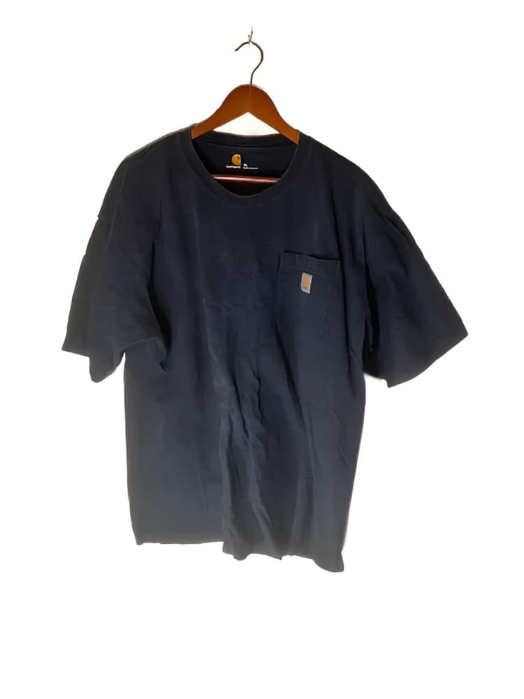 Black Carhartt short-sleeved t-shirt with a chest pocket.