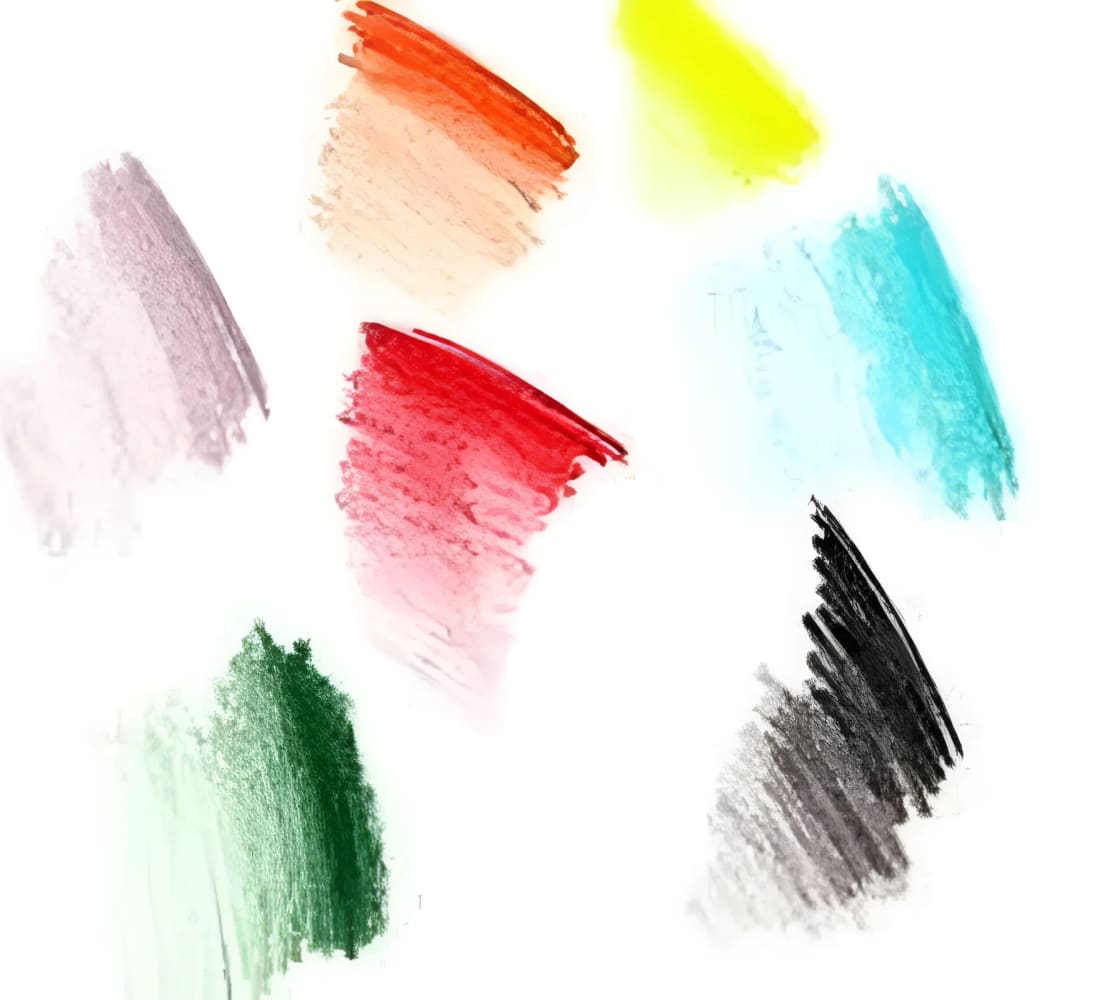 Colorful crayon swatches.
