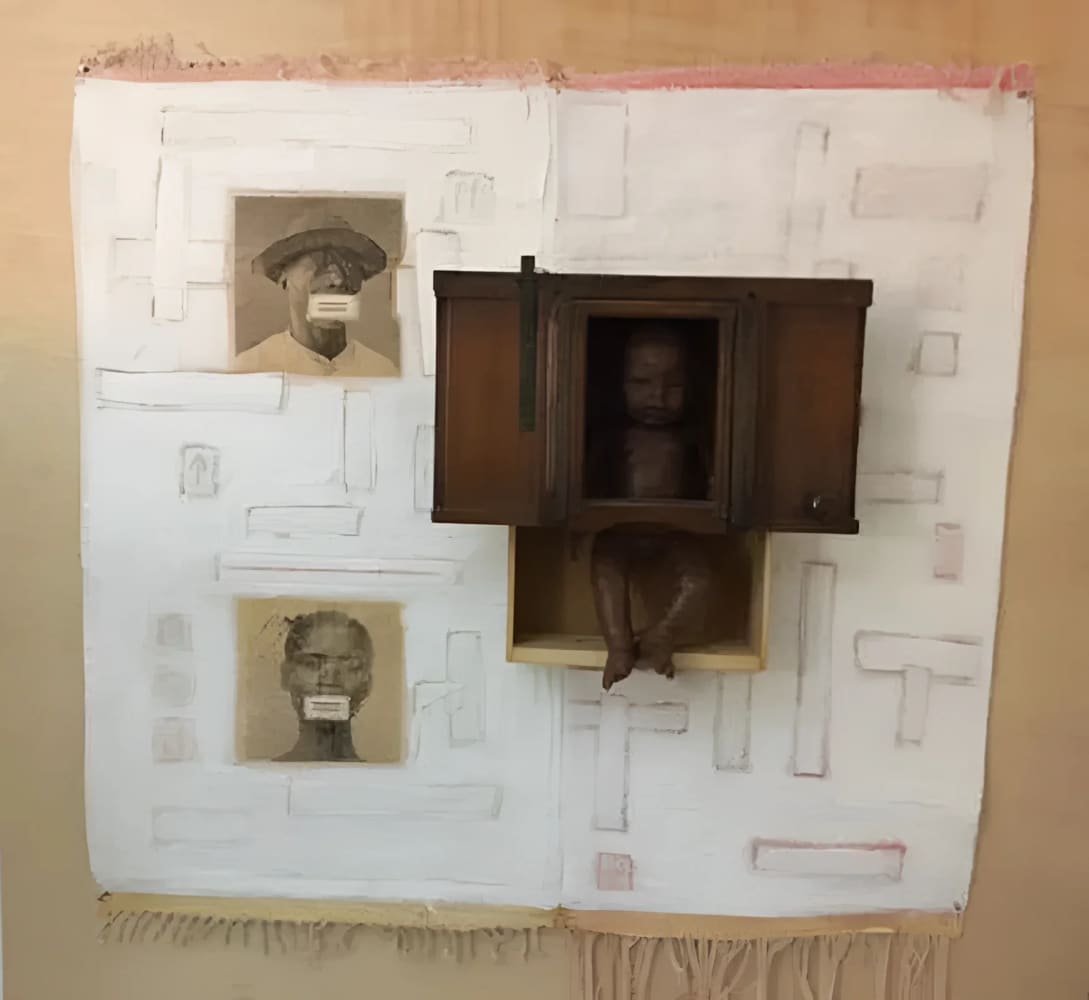Mixed media art piece.
