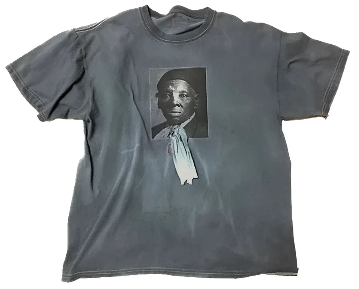 Gray t-shirt with a portrait.