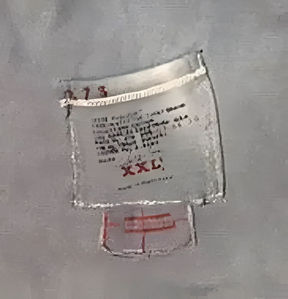 Clothing tag with size XXL.