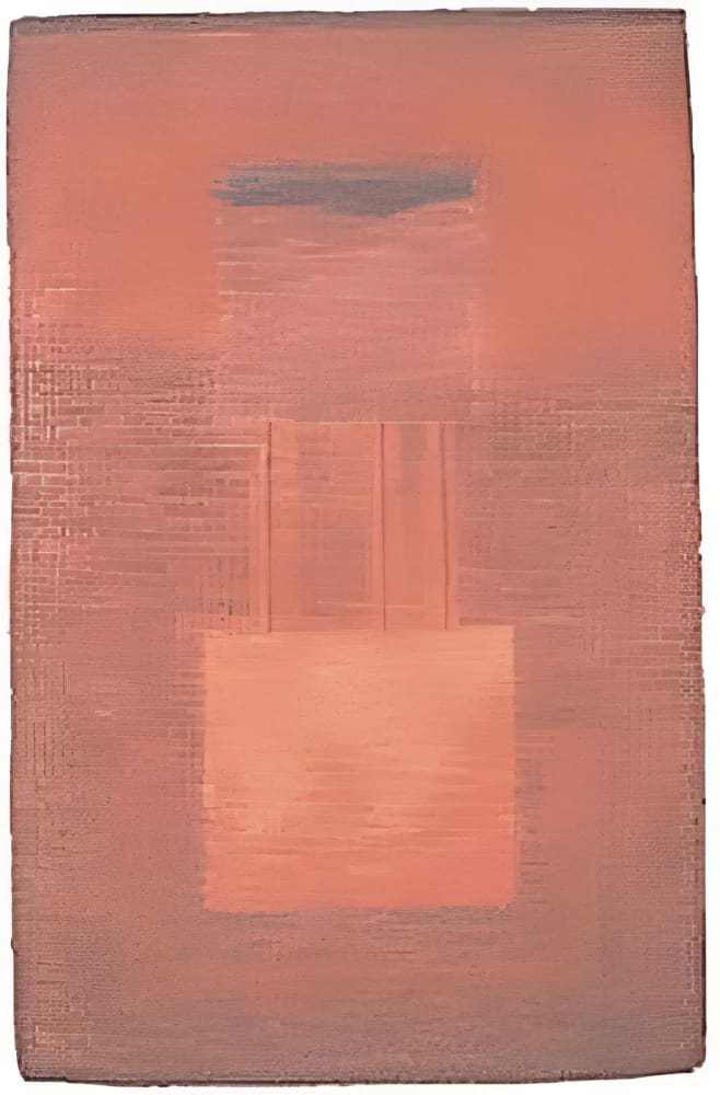 h.m. Peavy handwoven wool tapestry Intrusion inspired by Hawaii volcanoes in warm tones