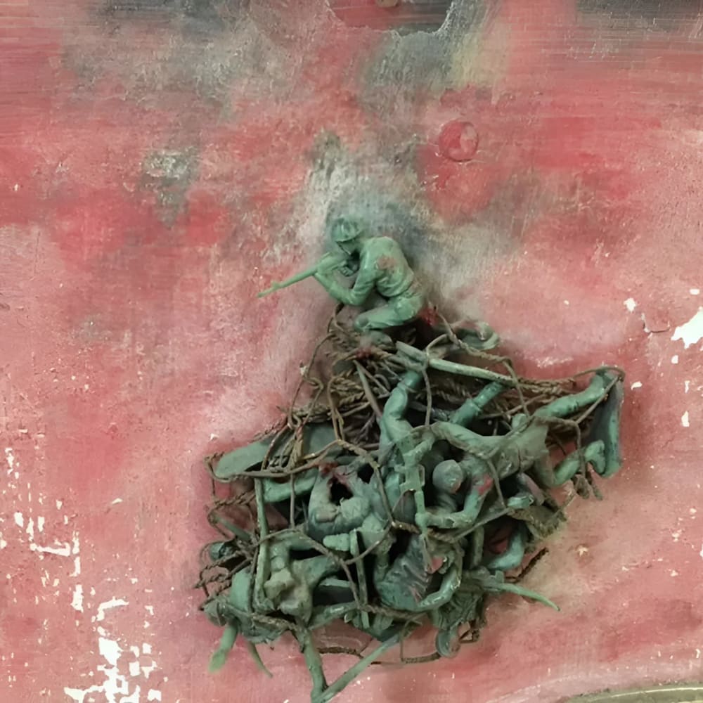Green soldier sculpture.