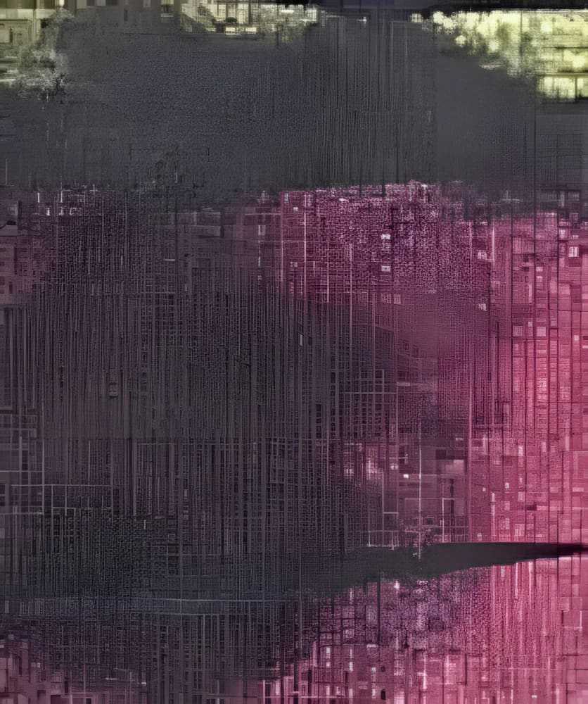 h.m. Peavy handwoven wool rug 1986 with abstract geometric design in pink and gray tones