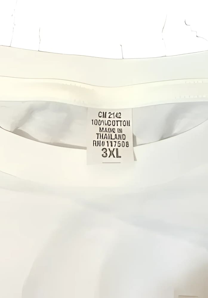 White shirt tag.