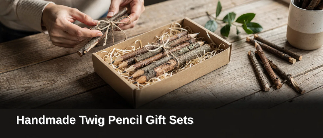 Handmade twig pencil gift sets offer a sustainable alternative to mass-produced stationery. These sets