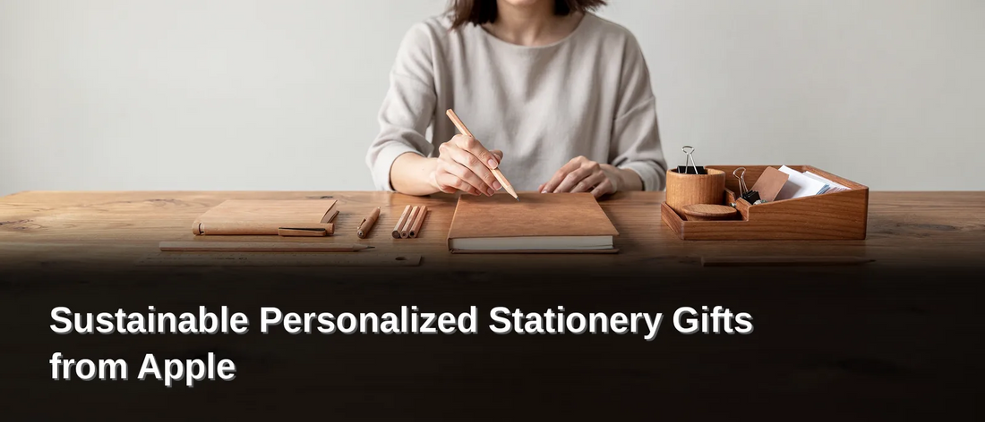 Apple wood stationery turns a simple writing tool into a one-of-a-kind object. Each piece