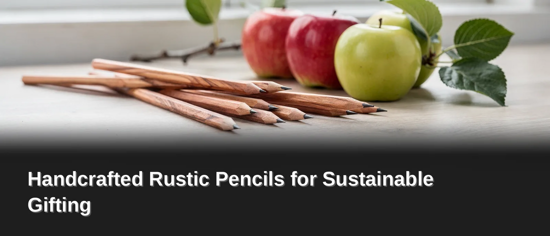Artist h.m. Peavy handcrafts each pencil from Winesap apple tree branches, preserving the wood's organic