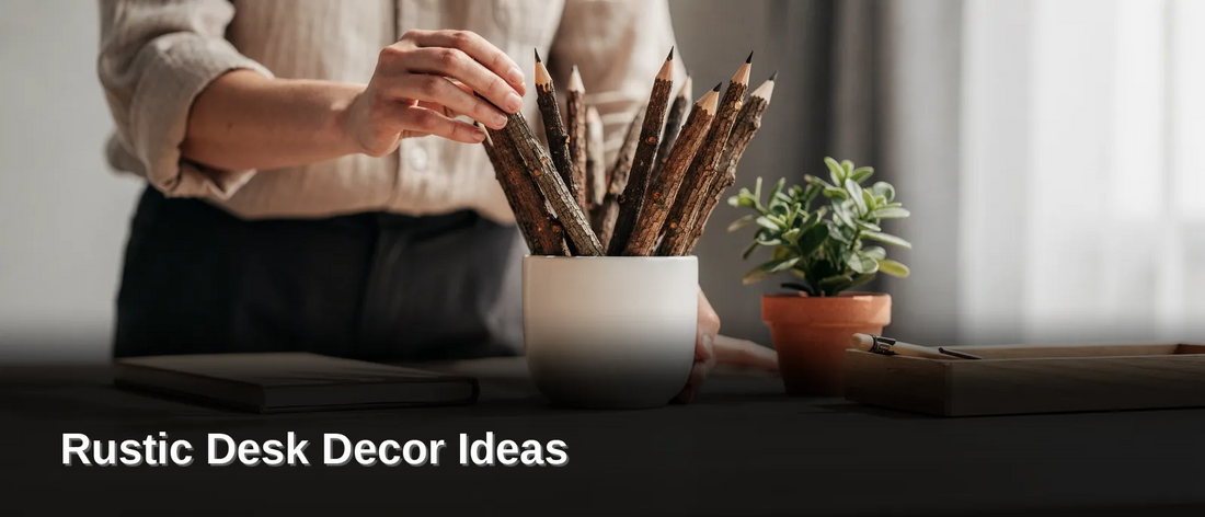 Rustic desk decor ideas lose their appeal when every piece looks machine-made. A handmade twig