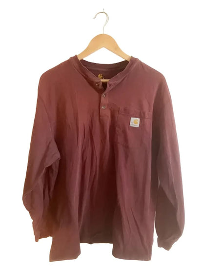 #11 Carhartt® L Burgundy Original Fit Henley Vintage Shirt - L