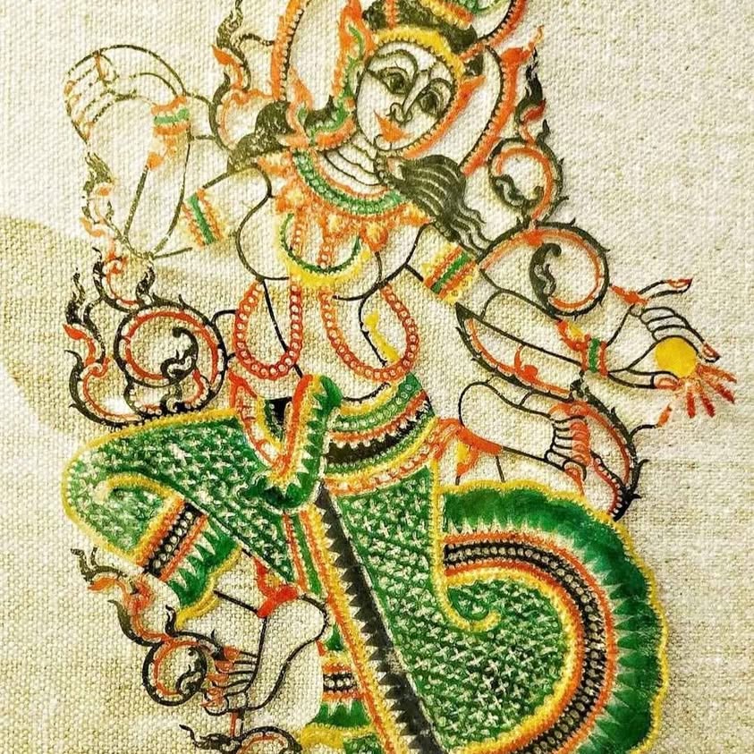 THAI ART LEATHER CARVING HANDCRAFT CRAFT