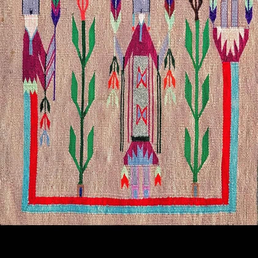 Navajo Yei Rug with Humpback Yei, Corn and Rainbow Guardian