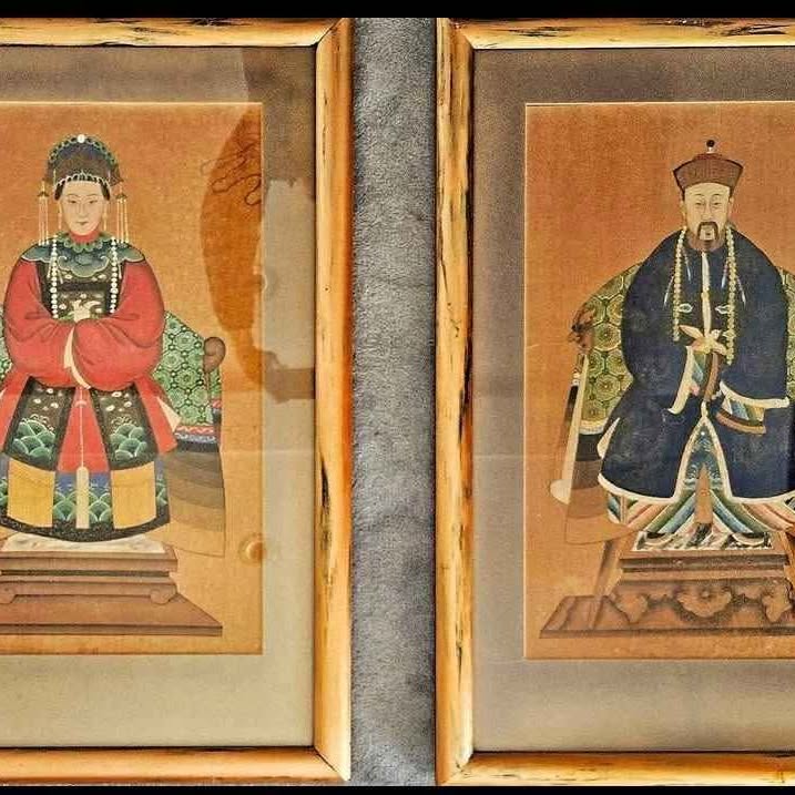 Vintage "Asian Ancestors Portrait Scene"