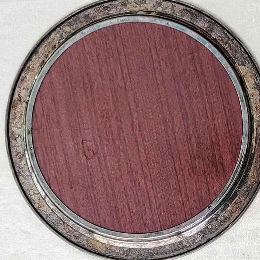 Vintage ART DECO TRAY silver plate trim .