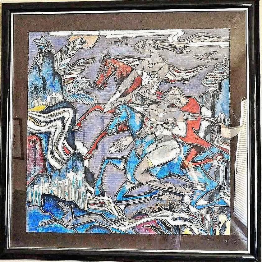 JIAN TIE FENG. Rare ltd.ed Large ltd. ED. Beautiful framed Serigraphy