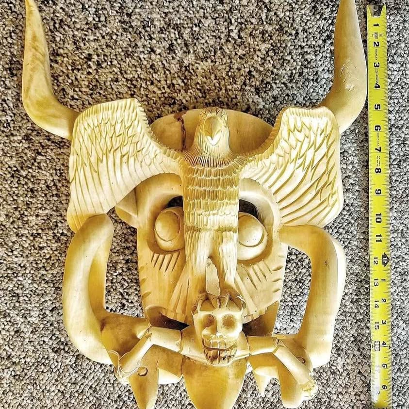 SUREALIST MEXICAN EVIL MASK FROM MICHOACAN. Listed Artist