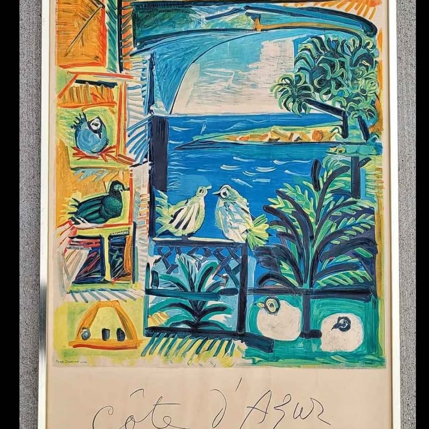 PICASSO. ATENTION COLLECTORS. COTE D'AZUR, Original Most Famous advertising Poster 1962.