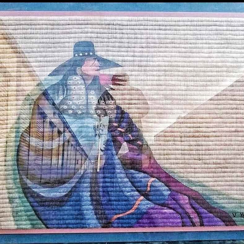 CHIEF HEALER SHAMAN STORY TELLER Wall Art Textil Comissioned To Peruvian Artist. Early 70s.