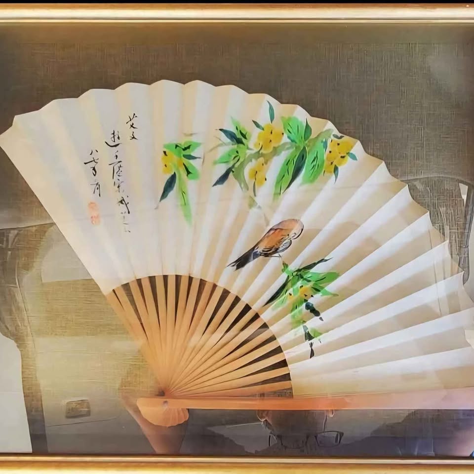 SPECTACULAR, HAND CRAFTED AND HAND PAINTED Japanese folding fan, known as SENSU or ≈çgi.