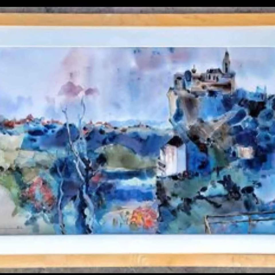RECAMADOUR PROVENCE, S. FRANCE. original Watercolors signed By Master Sokichi MATSUMOTO.