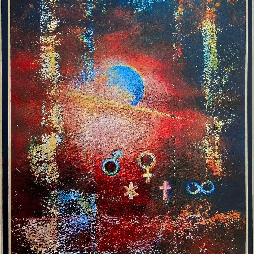 Portal to the Unknown Dimention. Original Signed By Diazvelez, acrylics on German paper.