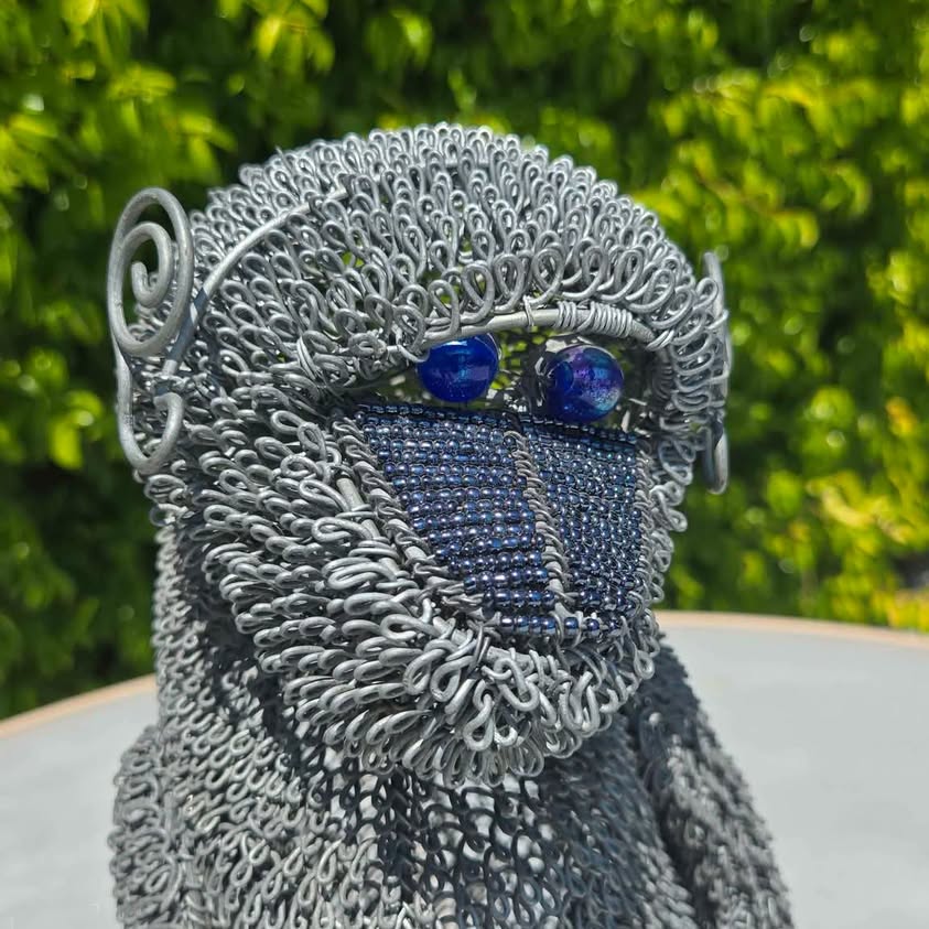 WIRE SCULPTURE. ADORABLE BABOON.... STUNNING !