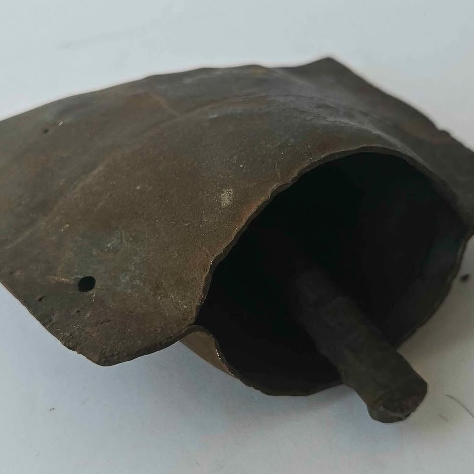 Antique Iron Cow or Bull Bell - Original Primitive Blacksmith Hand Forged and Rivete.