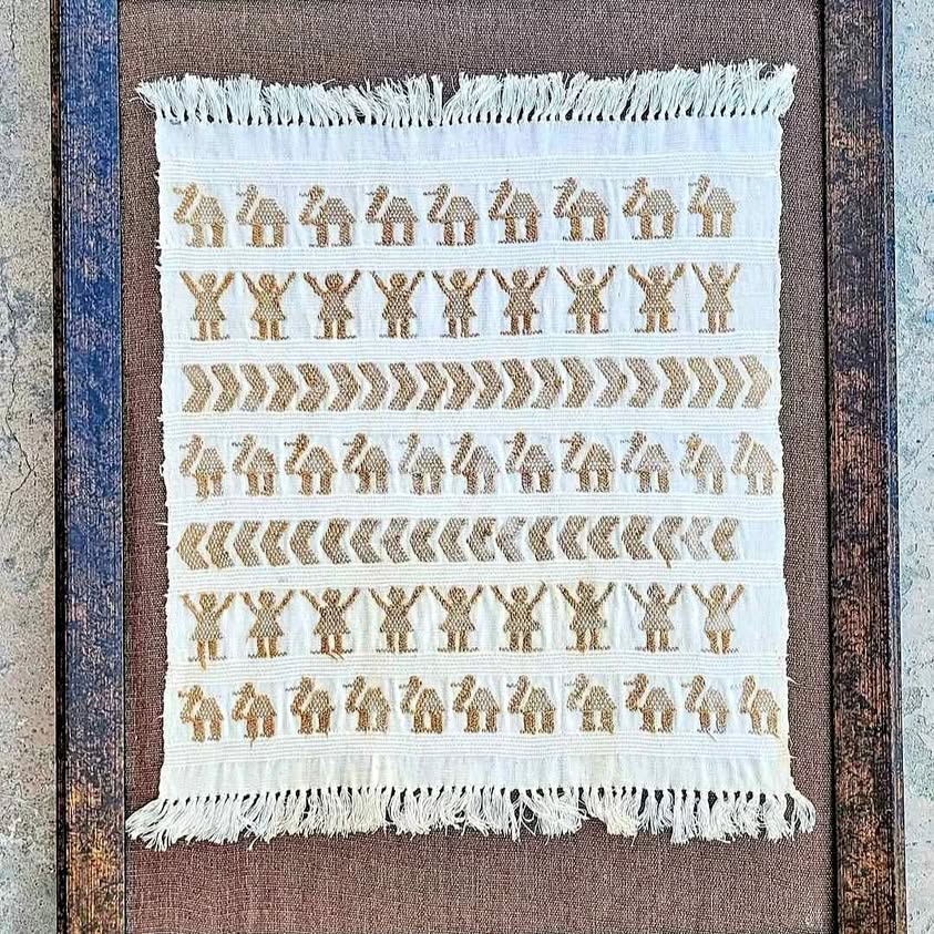 OAXACA VINTAGE TEXTILE WALL ART. Nicely framed Ready to Hang.
