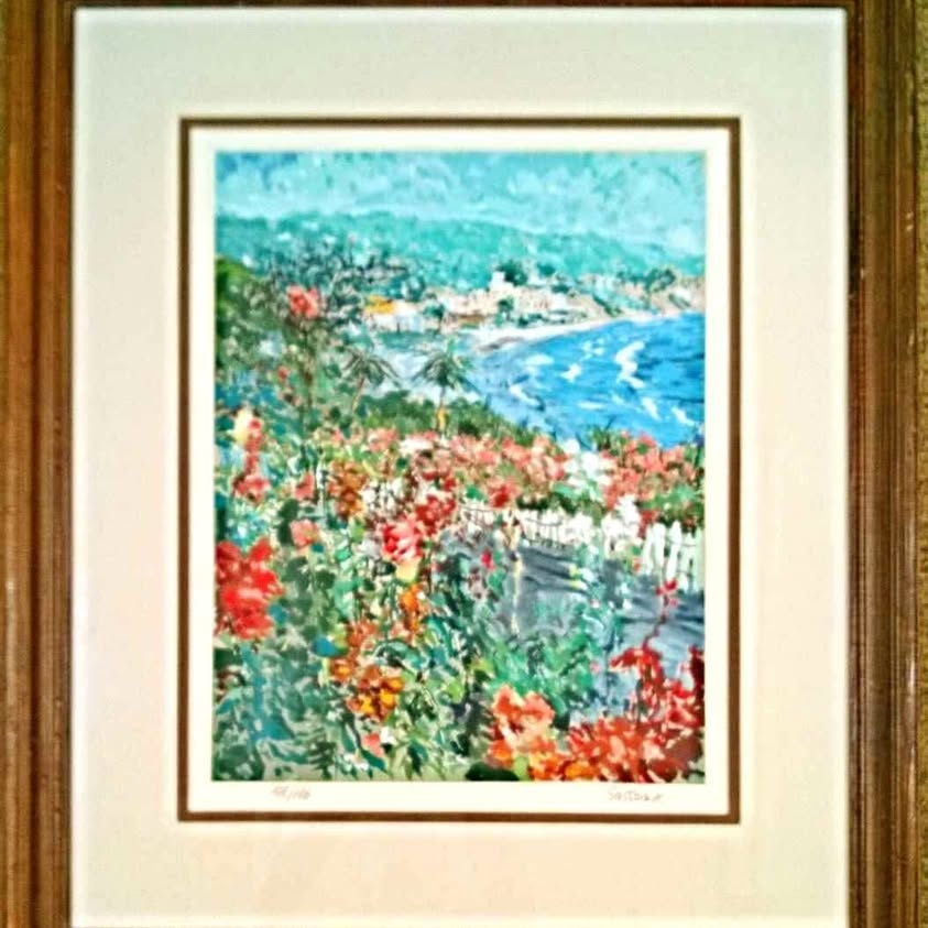 MARCO SASSONE, Italian Artist. LAGUNA BEACH, Mint conditions ltd ed. Numbered Beautiful Serigraphy