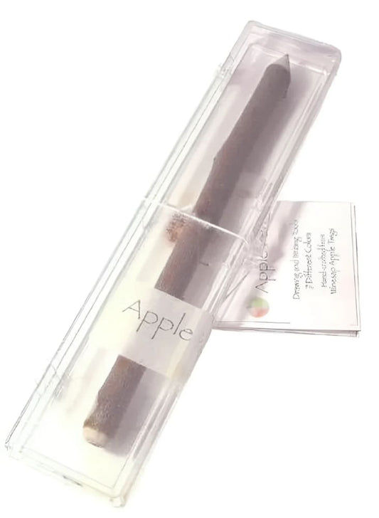 Apple-scented crayon in a clear plastic case.