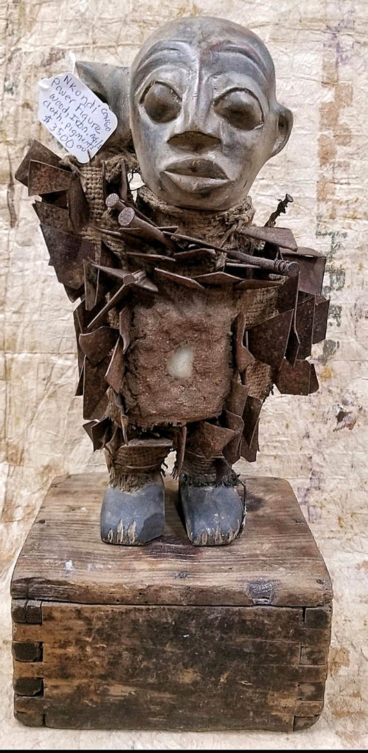 Genuine Rare Congo Shamanic Nkisi Nkondi Statue
