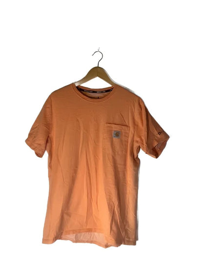 Orange short-sleeve t-shirt with a chest pocket.