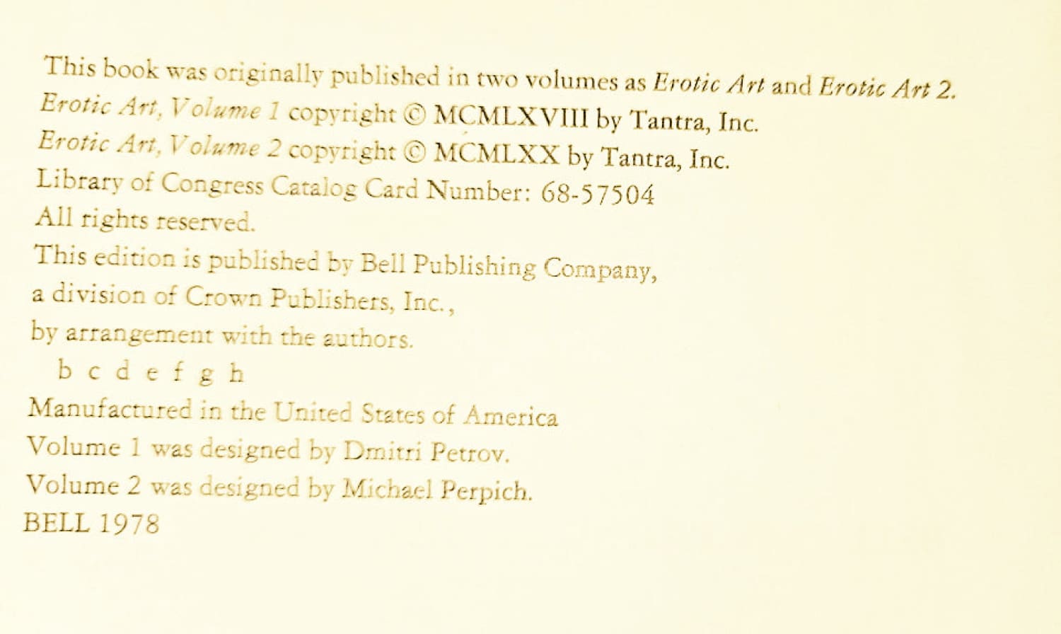 A book’s copyright page.